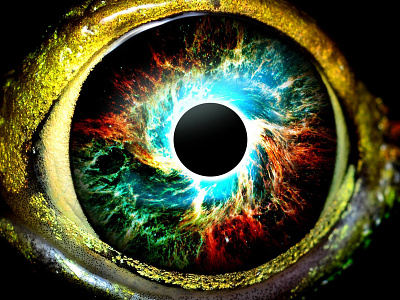 Salamander animal design eye eye catching eye logo logo nebular space star stars