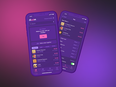 Snack delivery app | theater food delivery hig human interface guidelines ios mobile app movie movie theater snack delivery theater ui design user experience user interface ux design