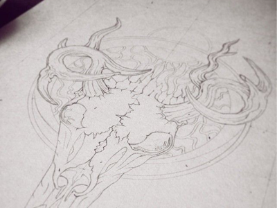 Sketch engraving drawing engraving illustration paper pencil sketch skull