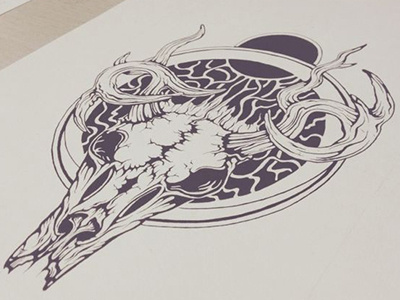 Skull drawing engraving illustration ink paper pencil skull