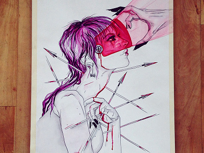 no blood drawing illustration ink paper pencil watercolor