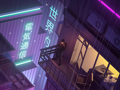 Ｉｎｎｅｒ Ｃｉｔｙ Ｌｉｆｅ 都心生活 3d 80s 90s anime cinema4d concept cyberpunk design futuristic illustration neon retrowave synthwave