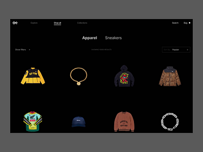 Nineback animation categories design ecommerce fashion figma minimal protopie shop transition ux