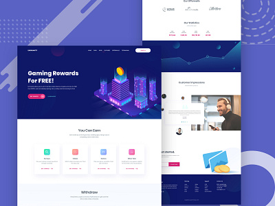 Cryptocurrency Landing Page 2019 trend bitcoin blockchain branding cryptocurrency design illustration minimal team typography ux