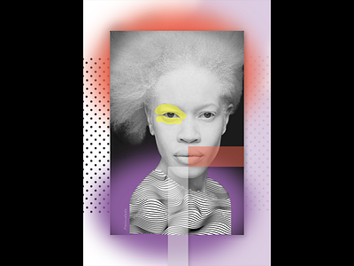 7-day-challenge: Photoshop Collage 'Albino' albino black white blur collage collageart colour feminine geometric orange pigment purple