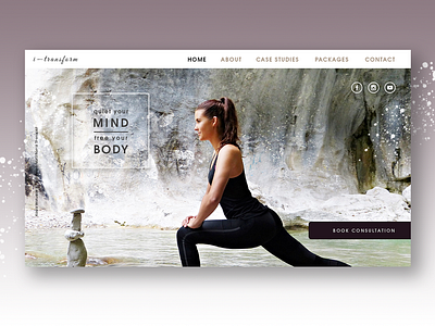 Day 003 Landing page #DailyUI body daily ui dailyui fitness landing page mind nutrition transform userinterface web design wellbeing