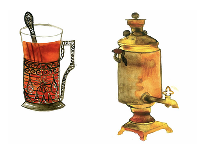 All About Tea illustration ilovetea russianteaceremony teabook vibrant colors watercolor