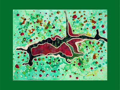 Raspberry Juice abstractart abstractartist acrylic painting acryliconpaper finearts green raspberryjuice