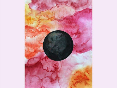 Black moon abstractart blackmoon finearts fullmoon illustration ilovemoon watercolor