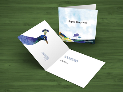 Happy Deepavali deepavali festivalcards festivecards finearts happydeepavali illustration illustration art indianculture indianfestival indianfestive peacock watercolor