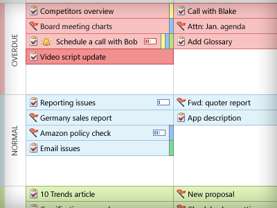 Task Cracker task management system for MS Outlook app grid interface office ui ux