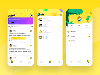 Hitok design icon mobile social app ui