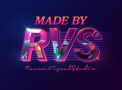 Made by Racun Visual Studio 3d 80s 90s animation car graphic design synthwave typography vaporwave