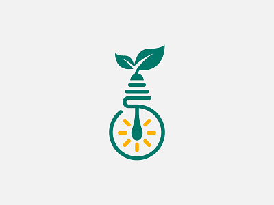 Leaf + Bulb bulb creative design green icon idea leaf logo logo design