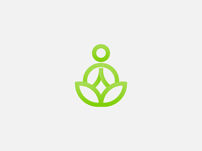 Yoga abstract creative design green logo logo design yoga