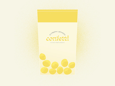 Confetti Sweets illustration caramel caramelo design flyingtiger identitydesign illustration lemon logotype object process project sketch sweets textures typography visualidentity yellow