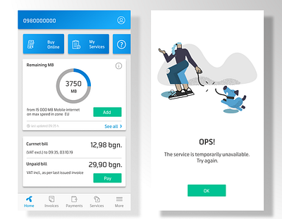 MyTelenor App - Redesign app design design app mytelenor redesign telecom telecommunication telenor ui ux userinterface