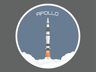Apollo Sticker apollo illustration laptop rocket space sticker