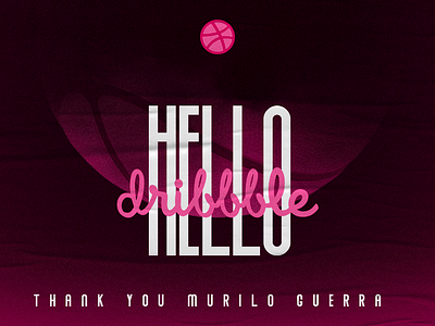 Hello Dribbble dark theme poster typography