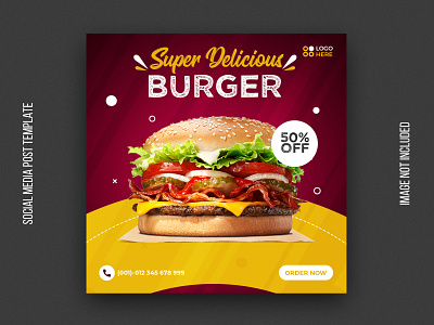 Fast food social media instagram post template