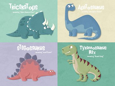 Dinosaur illustration apatosaurus cartoon cute dinosaur illustration photoshop stegosaurus t rex triceratops vector