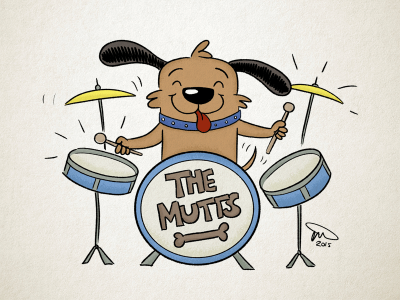 Dog Playing The Drums