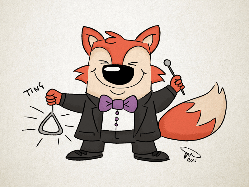 Fox Playing The Triangle