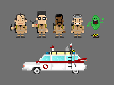 Pixel Busters 80s art cartoon character design cute film ghostbusters photoshop pixel pixel art retro