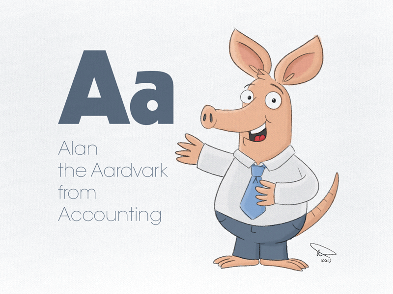 Animal Alphabets Aardvark