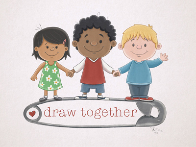 Draw Together apple pencil boy brexit britain cartoon cute girl ipad pro love pencil procreate race