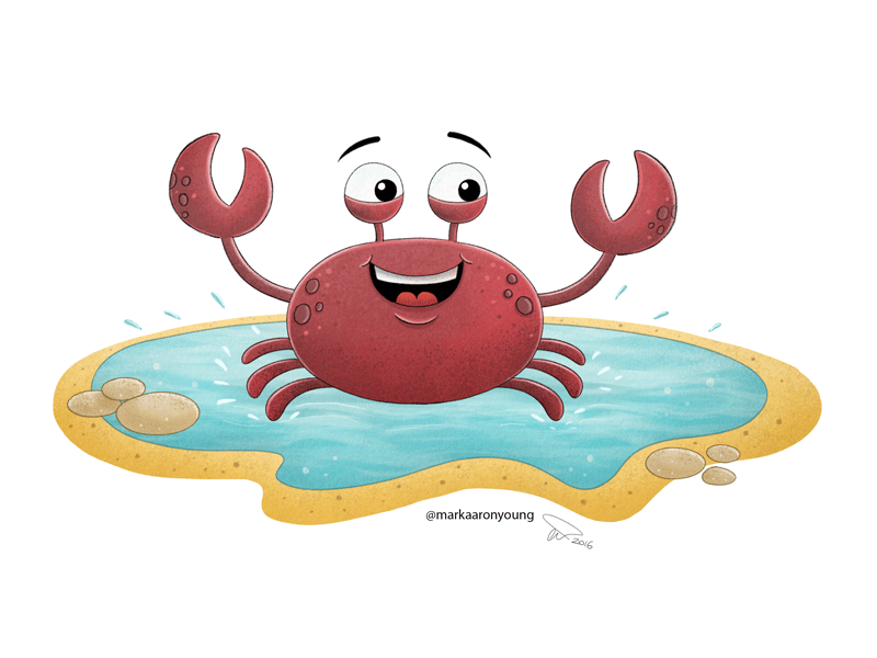 Crabbing around animal cartoon crab cute holiday illustration photoshop sand sea summer