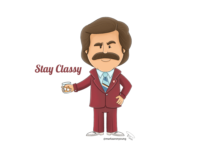 Stay Classy anchorman cartoon fan art film illustration movie ron burgundy stay classy