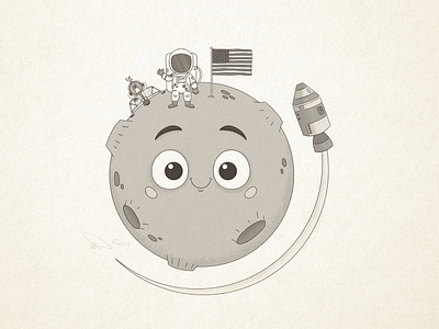 Apollo 11 50th Anniversary apollo 11 apollo 50 astronaut cartoon cute moon moonlanding nasa rocket space