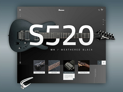 Ibanez S520 branding design developer diseño electric guitar frontend graphicdesgn guitar html 5 html css ibanez marca product typography ui userinterface ux web webdesig website