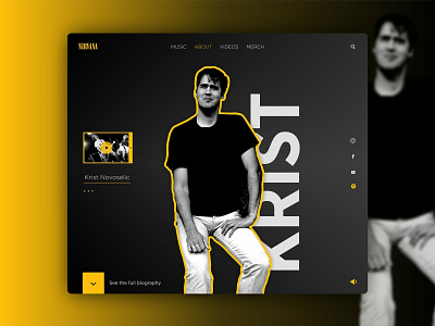 Prototipo Web Nirvana - Krist appdesign desarrollador design developer diseño diseño gráfico frontend grunge html 5 html css music nirvana rock ui ux web website