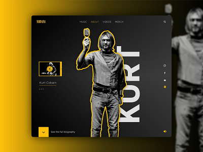 Prototipo Web Nirvana - Kurt appdesign design developer diseño diseño gráfico frontend graphicdesgn grunge html 5 html css kurt cobain music nirvana rock ui userinterface ux web webdesig website