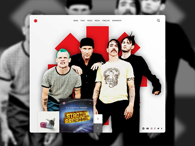 Prototipo Web Red Hot Chili Peppers design frontend funk graphicdesgn html 5 html css music redhotchilipeppers rock ui userinterface ux web webdesig website