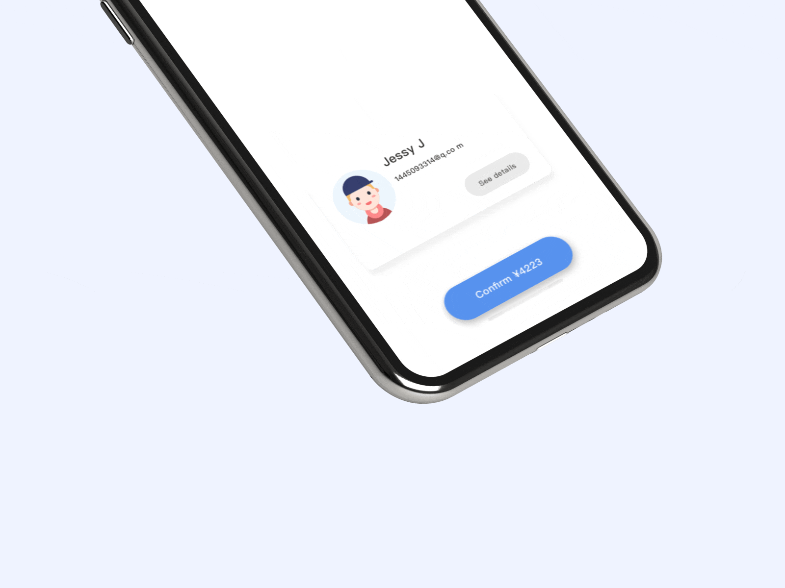 The effect of card information app design ui