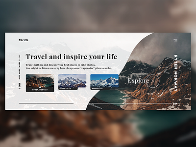 Travel - Website Design - Hero Section design concept explore hero area hero section mountains travel website website design