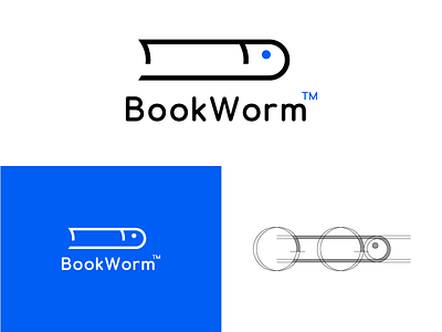 Bookworm Logo brand brand and identity branding branding and identity design icon illustration logo thirty day logo challenge thirty logos vector