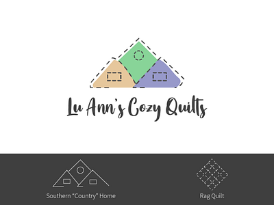 Lu Ann's Cozy Quilts brand and identity branding branding and identity illustration logo