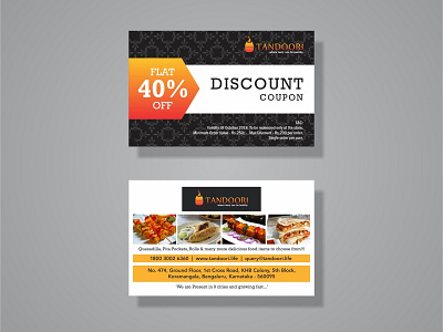 Discount Coupon Card campaign coreldraw coupon code coupons design discount card discount code flat graphic design marketing collateral promotional design restaurant vector