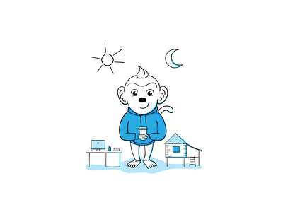 Mascot Illustration for PopStack Website - 1/3 character illustration mascot monkey web