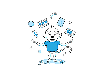 Mascot Illustration for PopStack Website - 2/3 character illustration mascot monkey web