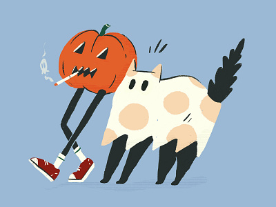 Spooky friends walking around