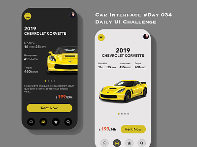 Day 034 -Car Interface - Daily UI Design uidesign ux