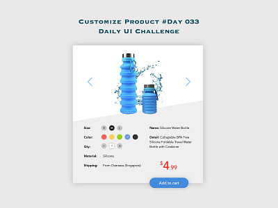 Day 033 - Customize Product - Daily UI Design Challenge