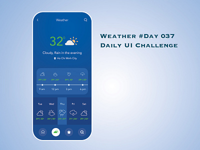 Day 037 - Weather - Daily UI Design challenge mobile uidesign ux weather
