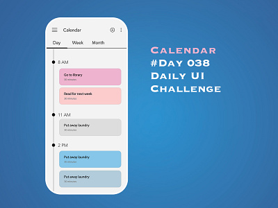 Day 038 - Calendar - Daily UI Design Challenge