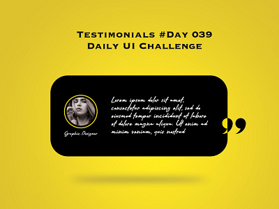 Day 039 - Testimonials - Daily UI Design Challenge challenge testimonials uidesign ux